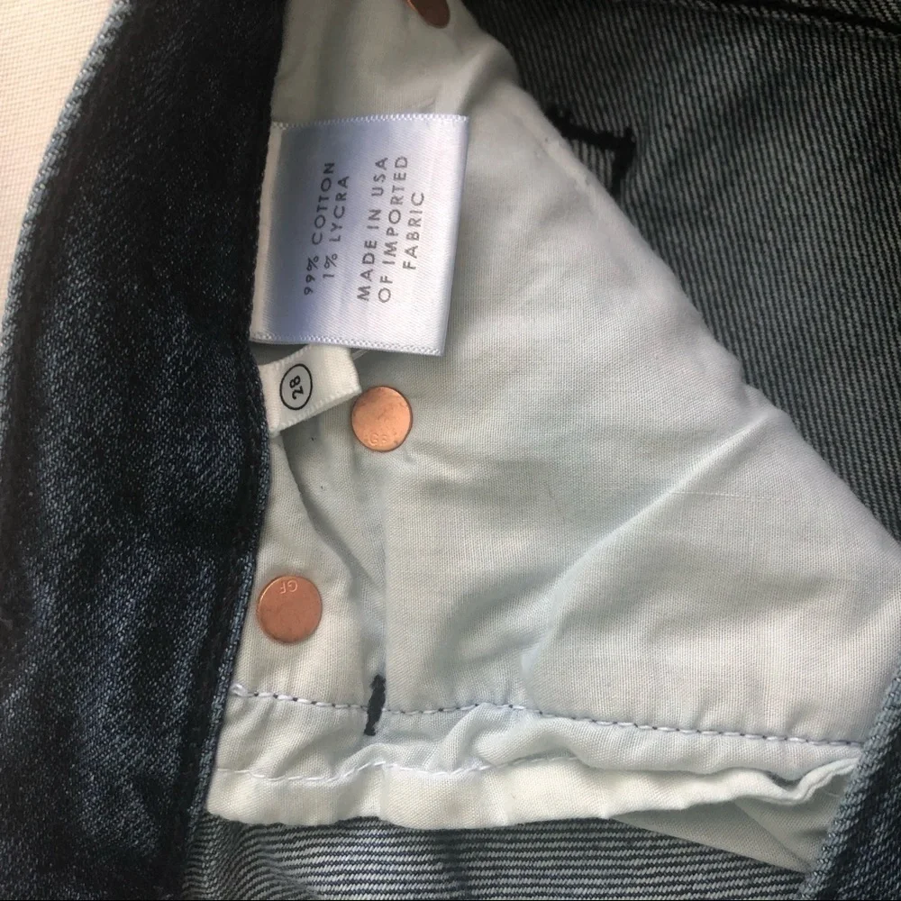 GRLFRND Jeans Tatum High Rise Straight Cropped Raw Hem Stretch Jeans Size 28